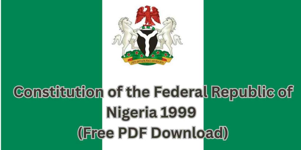 Nigeria Constitution 1999 PDF Download Free