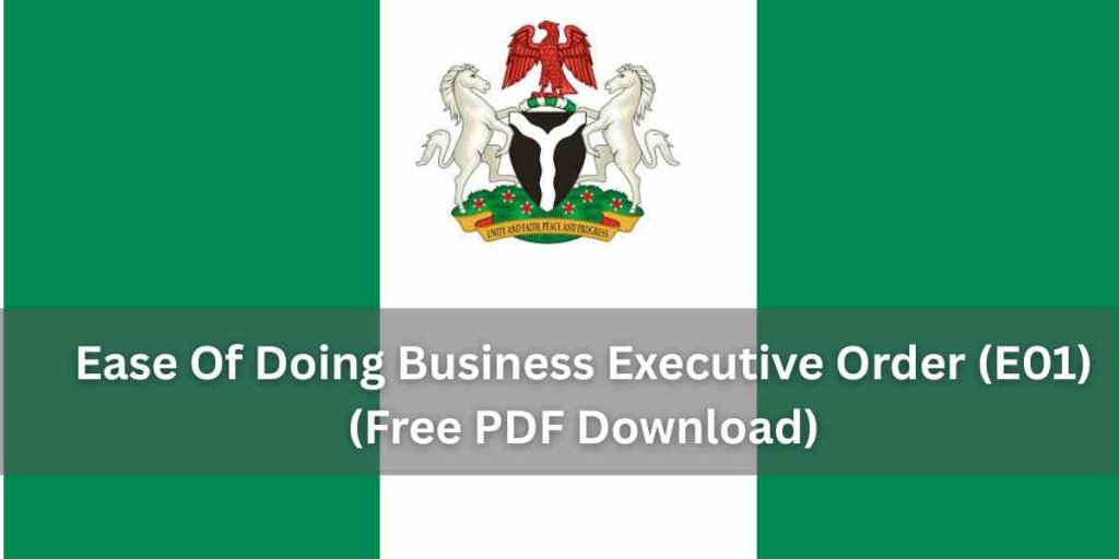 Ease Of Doing Business Executive Order (E01) - PDF Download