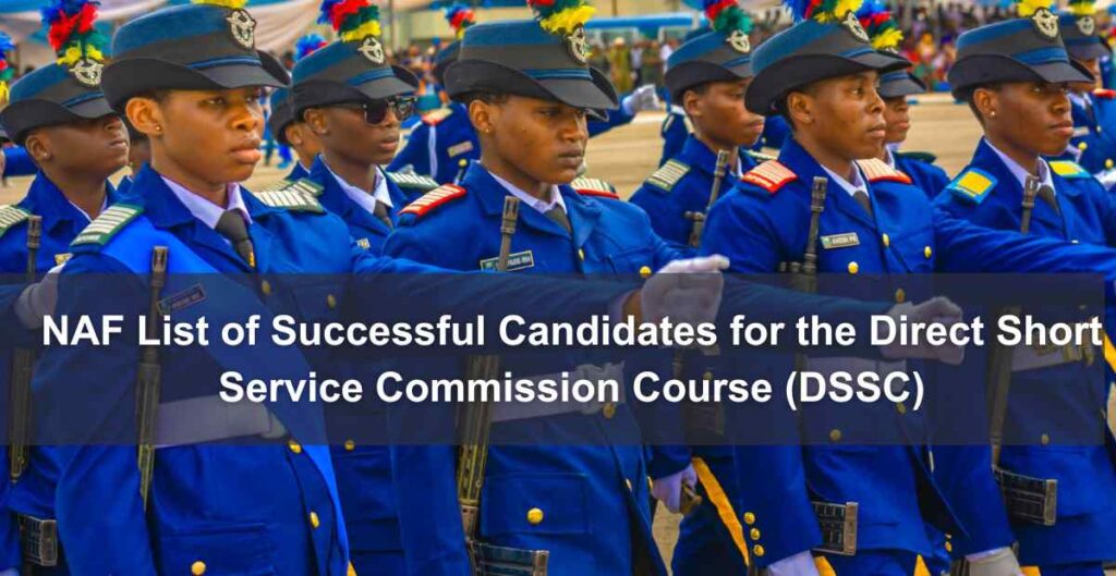 NAF List of Successful Candidates for the Direct Short Service Commission Course (DSSC)