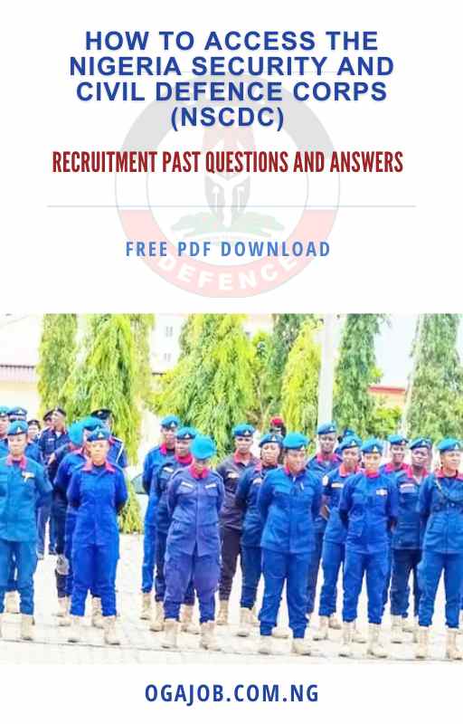 NSCDC Recruitment Past Questions and Answers - PDF Free Download