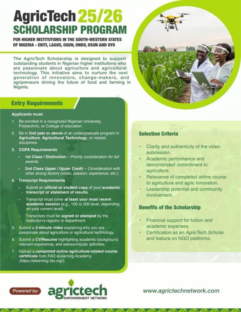 2026 AgricTech Scholarship Program