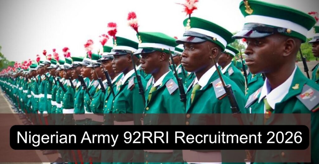 Nigerian Army 92RRI Recruitment 2026