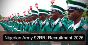 Nigerian Army 92RRI Recruitment 2026